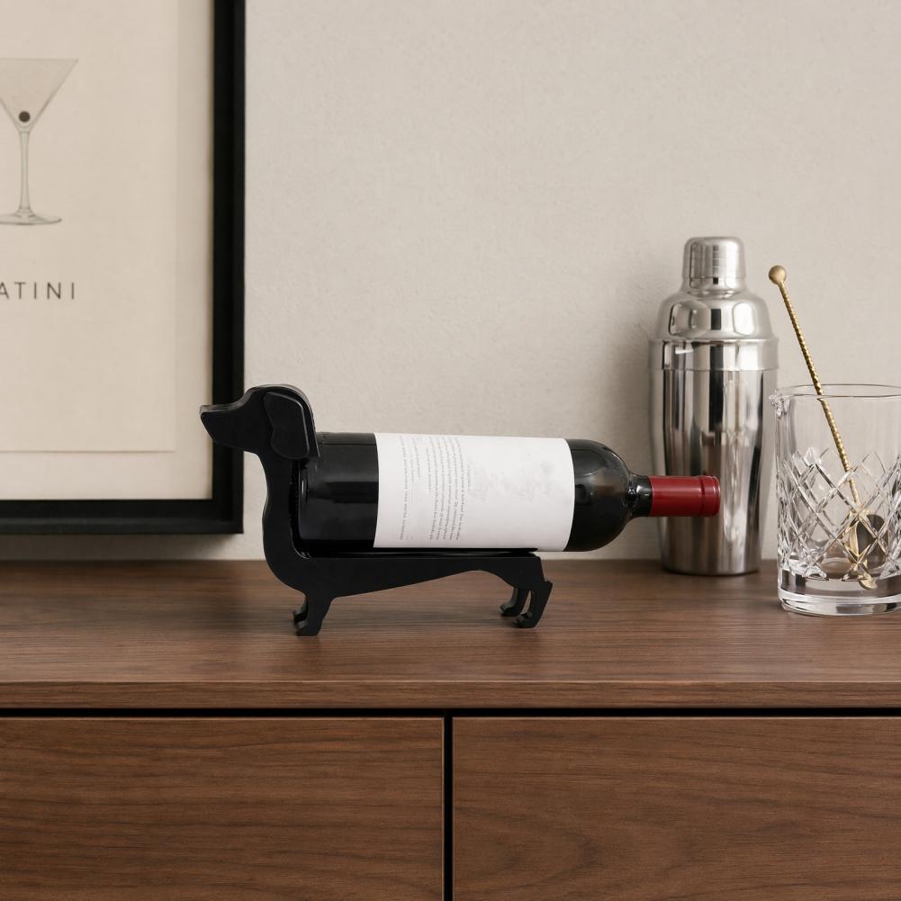 Home Bar Stand - Rak Botol Anggur Plastik Bentuk Dachshund,