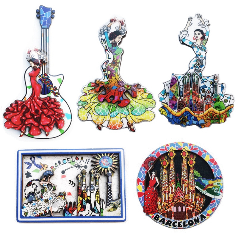 Home Barcelona - Barcelona Flamenco stiker magnet kulkas kayu