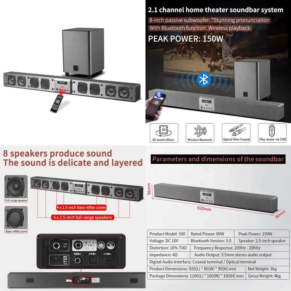 Home Bar And Theater - Soundbar Home Theater 2.1 Channel dengan