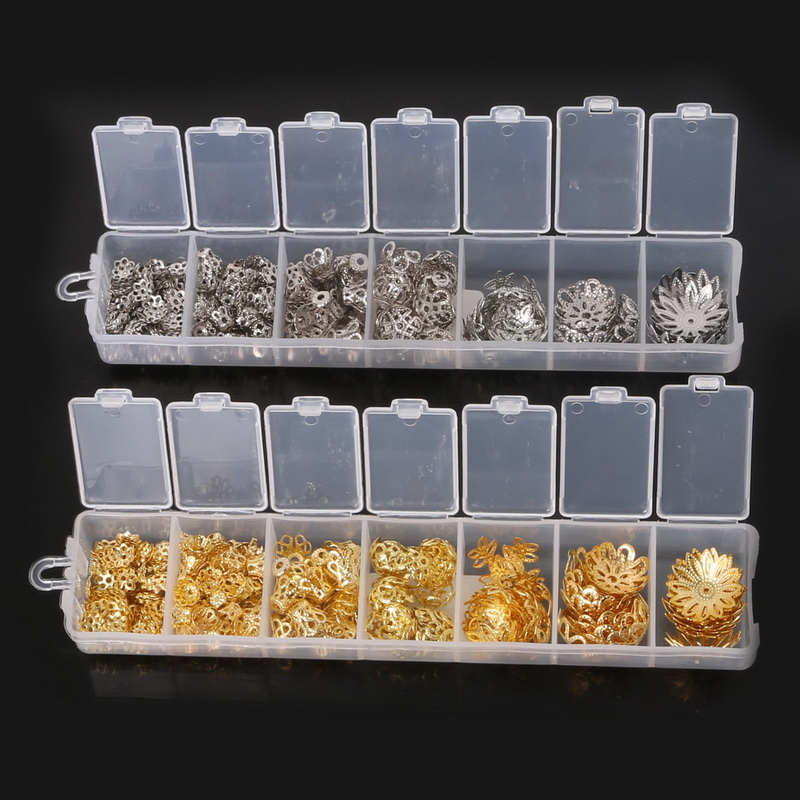 Bar Cart Gold - 300Pcs 6-16Mm Rhodium/Emas Hollow Bunga Bead