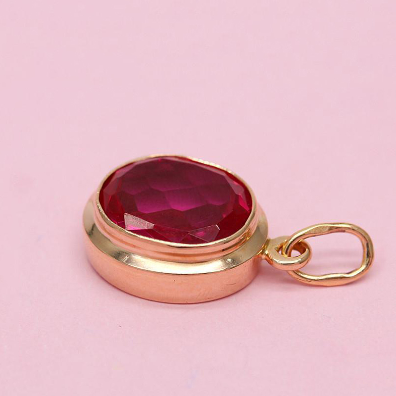 Kalung Choker Liontin Ruby Ova - Bar Cart Gold ulasan dan harga