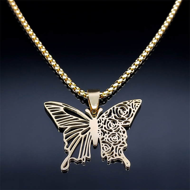 Kalung Liontin Bunga Mawar Kup - Bar Cart Gold ulasan dan harga